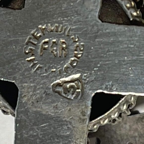 VTG Sterling Silver 925 Mexico Grapes Bunch Fruit Figural Screw Back Earrings - Picture 8 of 15